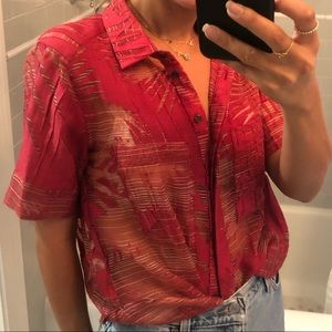 Red top from Anthropologie